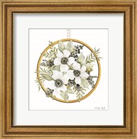 Framed Geometric Circle Muted Floral