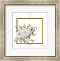 Framed Geometric Square Muted Floral