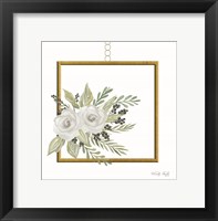 Framed Geometric Square Muted Floral