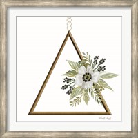 Framed Geometric Triangle Muted Floral II