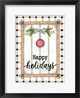 Framed White Holiday Plaid