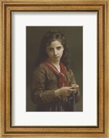 Framed Young Girl Knitting, 1874