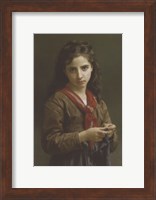 Framed Young Girl Knitting, 1874
