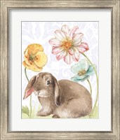 Framed Spring Softies Bunnies III Purple