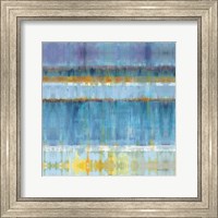 Framed Abstract Stripes Blue