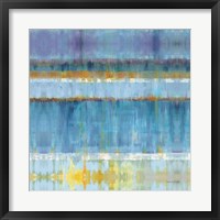 Framed Abstract Stripes Blue