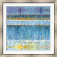 Framed Abstract Stripes Blue