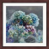 Framed Abstract Hydrangea Dark