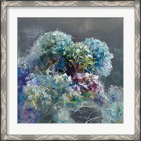 Framed Abstract Hydrangea Dark