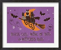 Framed Spooktacular I Black Cats Purple