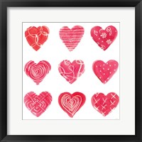 Hearts and More Hearts I Framed Print
