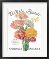 Framed White Barn Flowers V