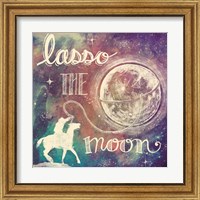 Framed 'Universe Galaxy Lasso the Moon' border=