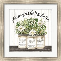 Framed White Jars - Love Gathers Here