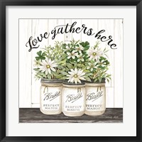 Framed White Jars - Love Gathers Here