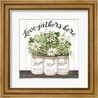 Framed White Jars - Love Gathers Here
