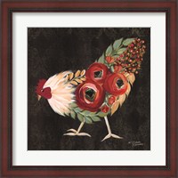 Framed Botanical Rooster