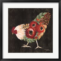 Framed Botanical Rooster