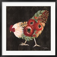 Framed Botanical Rooster