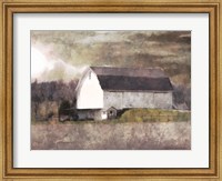 Framed Rustic White Barn Scene I