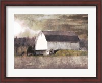Framed Rustic White Barn Scene I