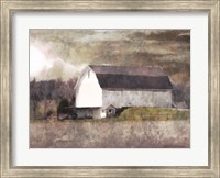 Framed Rustic White Barn Scene I