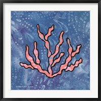 Framed Whimsy Coastal Conch Coral