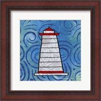 Framed Whimsy Coastal Conch Lighthouse