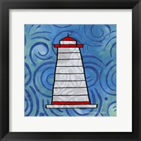 Framed Whimsy Coastal Conch Lighthouse