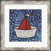 Framed Whimsy Coastal Sailboat