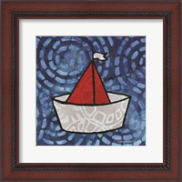 Framed Whimsy Coastal Sailboat