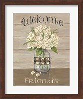 Framed Welcome Friends Mason Jar