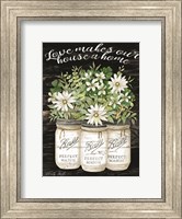 Framed White Jars - Love Makes Our House a Home