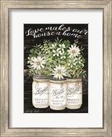 Framed White Jars - Love Makes Our House a Home