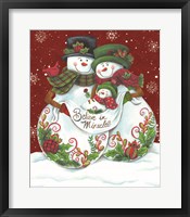 Framed Snowman Parents with Baby