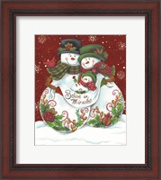 Framed Snowman Parents with Baby