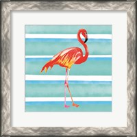 Framed 'Tropical Life Flamingo II' border=