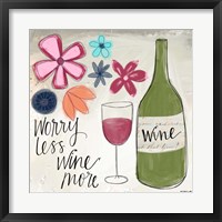 Framed Worry Less, Wine More