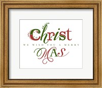 Framed Red and Green Merry Christmas