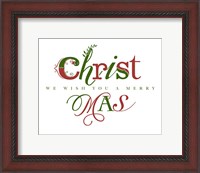 Framed Red and Green Merry Christmas