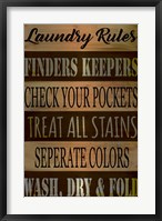 Framed Laundry Rules