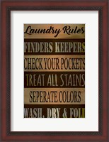 Framed Laundry Rules