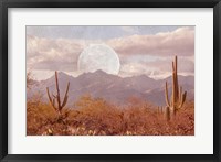 Framed Moonrise Over The Mountain