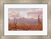 Framed Moonrise Over The Mountain