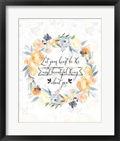 Framed Let Your Heart Floral Wreath