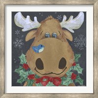 Framed Christmas Moose