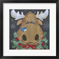 Framed Christmas Moose