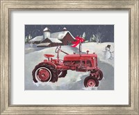 Framed Old Tractor and Barn