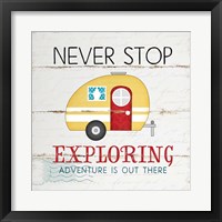 Framed 'Never Stop Exploring' border=