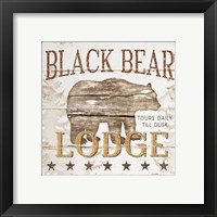 Framed 'Black Bear Lodge' border=